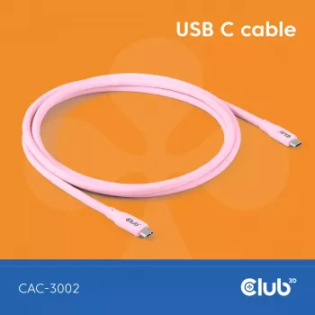 Cable USB-C CLUB3D CAC-3002 2 m USB4 Gen 3x2 Rosa