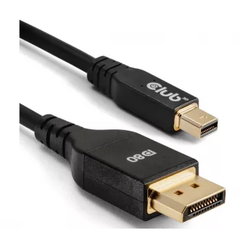 Cable bidireccional CLUB3D Mini DisplayPort™ a DisplayPort™ certificado VESA DP80 M/M 1m/3.28ft
