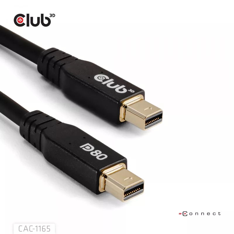 Cable bidireccional CLUB3D MiniDisplayPort™ a MiniDisplayPort certificado VESA DP80 M/M 1m/3,28ft