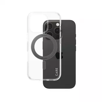 PanzerGlass CARE™ by ® Case Transparente con Kickstand negro y MagSafe iPhone 16 Pro