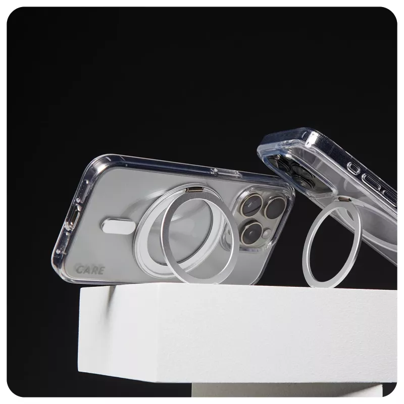 PanzerGlass CARE™ by ® Case Transparente con Kickstand plateado y MagSafe iPhone 16