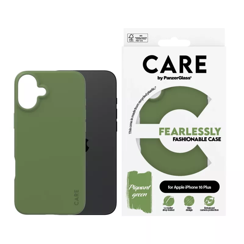 Funda PanzerGlass CARE by ® funda moderna Green iPhone 16 Plus