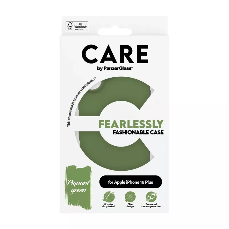 Funda PanzerGlass CARE by ® funda moderna Green iPhone 16 Plus
