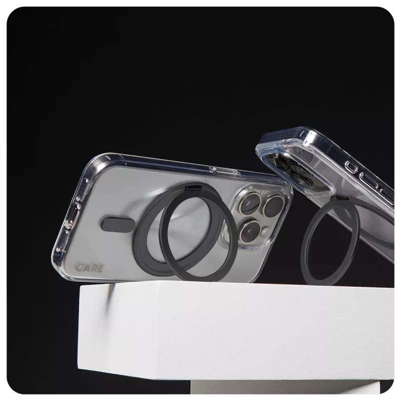 PanzerGlass CARE™ by ® Case Transparente con Kickstand negro y MagSafe iPhone 16 Plus