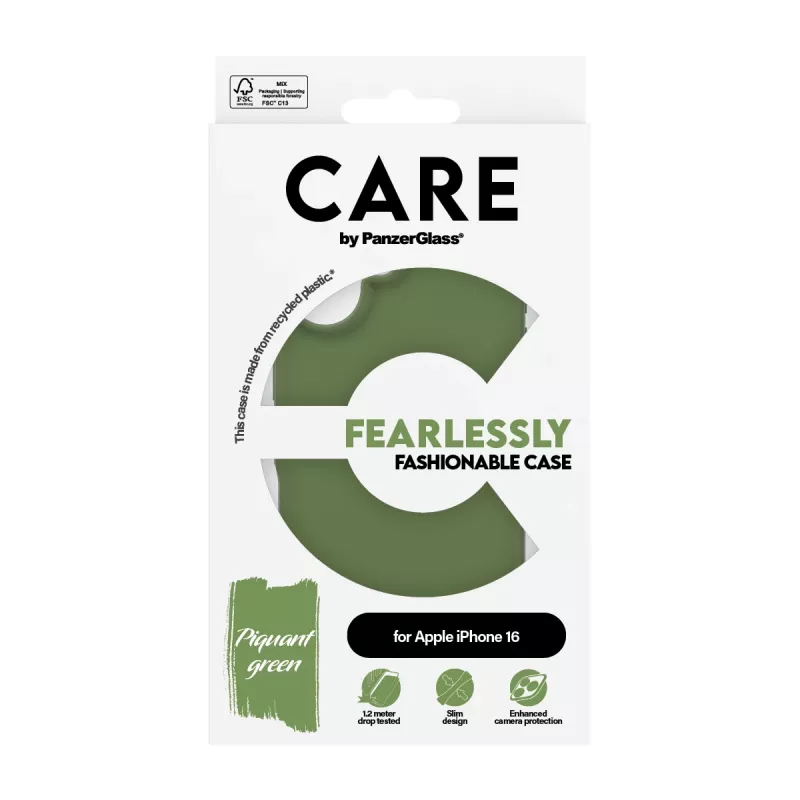 Funda PanzerGlass CARE™ by ® verde iPhone 16