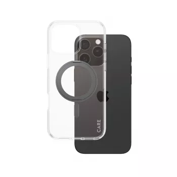 Funda PanzerGlass CARE™ by ® Case transparente con Kickstand negro y MagSafe para iPhone 16 Pro Max