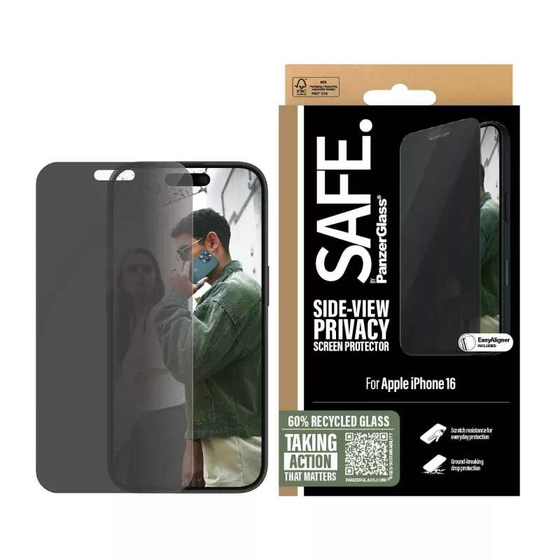 Protector de pantalla de privacidad PanzerGlass SAFE. by iPhone '24 6.1 pulgadas | 15 | Ultra-Wide Fit