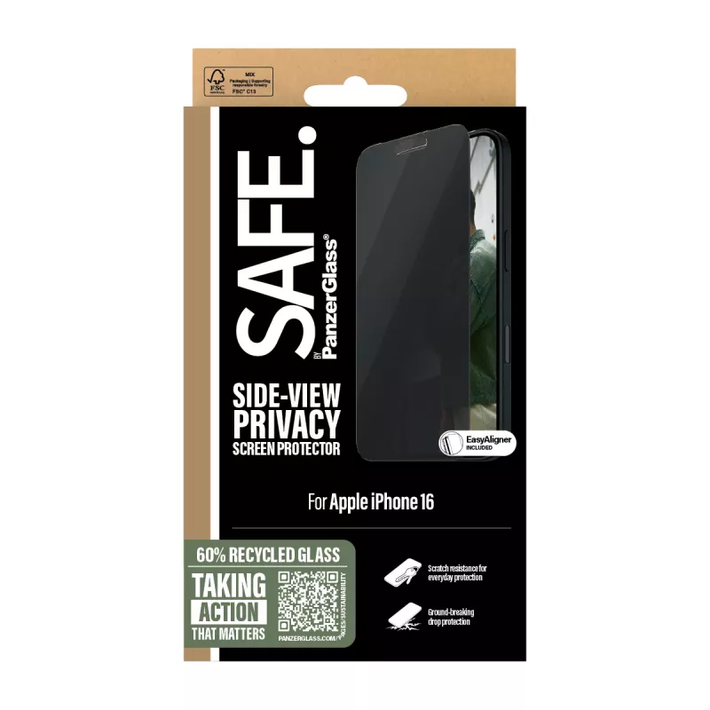 Protector de pantalla de privacidad PanzerGlass SAFE. by iPhone '24 6.1 pulgadas | 15 | Ultra-Wide Fit