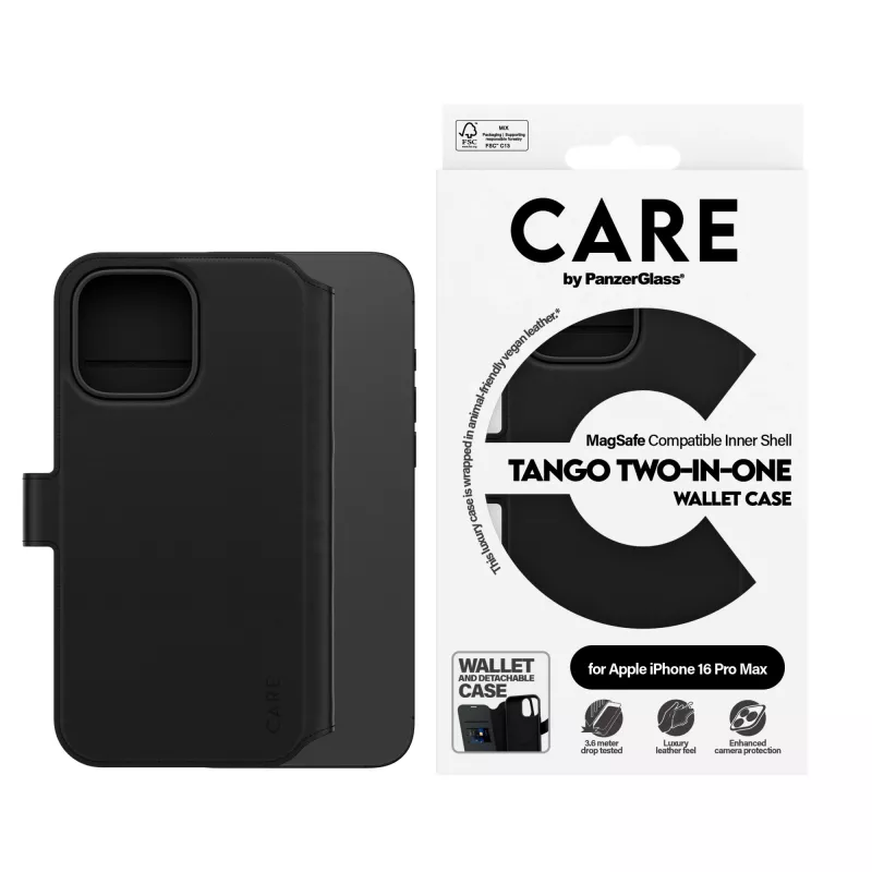 Funda cartera PanzerGlass CARE™ by ® Tango 2 en 1 con MagSafe iPhone 16 Pro Max