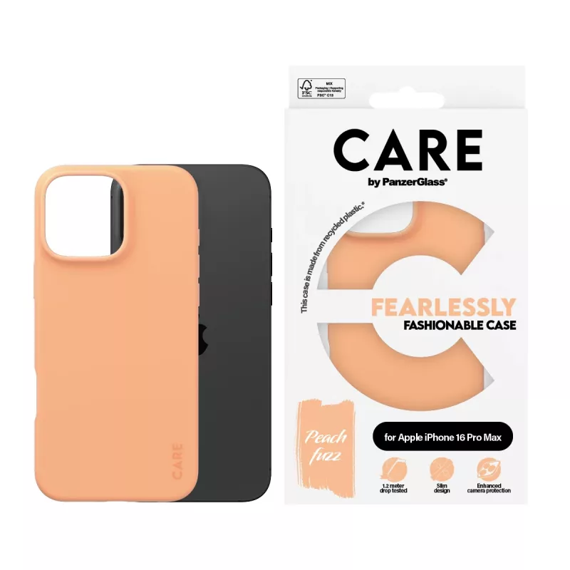 Funda PanzerGlass CARE by funda moderna Peachy iPhone 16 Pro Max transparente