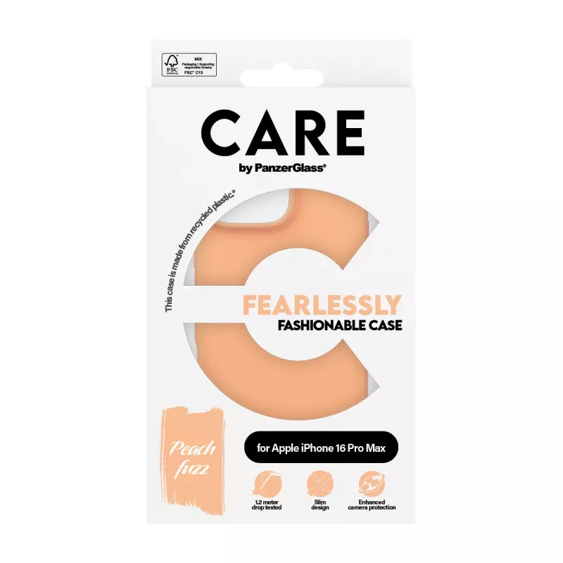 Funda PanzerGlass CARE by funda moderna Peachy iPhone 16 Pro Max transparente