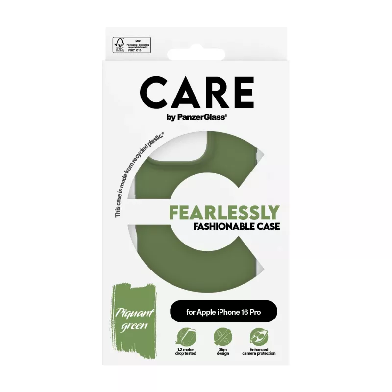 Funda PanzerGlass CARE by ® funda moderna verde iPhone 16 Pro