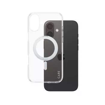 Funda PanzerGlass CARE™ by ® transparente con Kickstand plateado y MagSafe iPhone 16 Plus
