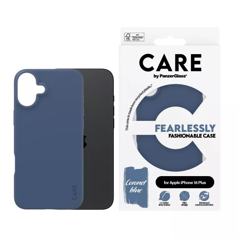 Funda PanzerGlass CARE by Fashionable Case para iPhone 16 Plus, azul