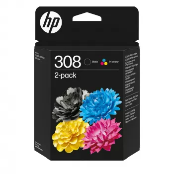 Cartuchos de tinta originales HP 308 pack de 2 negro/tricolor combinados