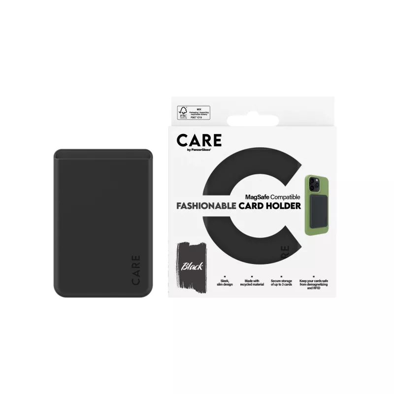 Funda PanzerGlass CARE by Fashionable Card Holder Negro iPhone Transparente