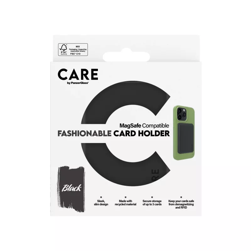 Funda PanzerGlass CARE by Fashionable Card Holder Negro iPhone Transparente