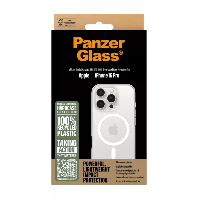 Funda PanzerGlass HardCase Transparente con MagSafe Blanco iPhone 16 Pro