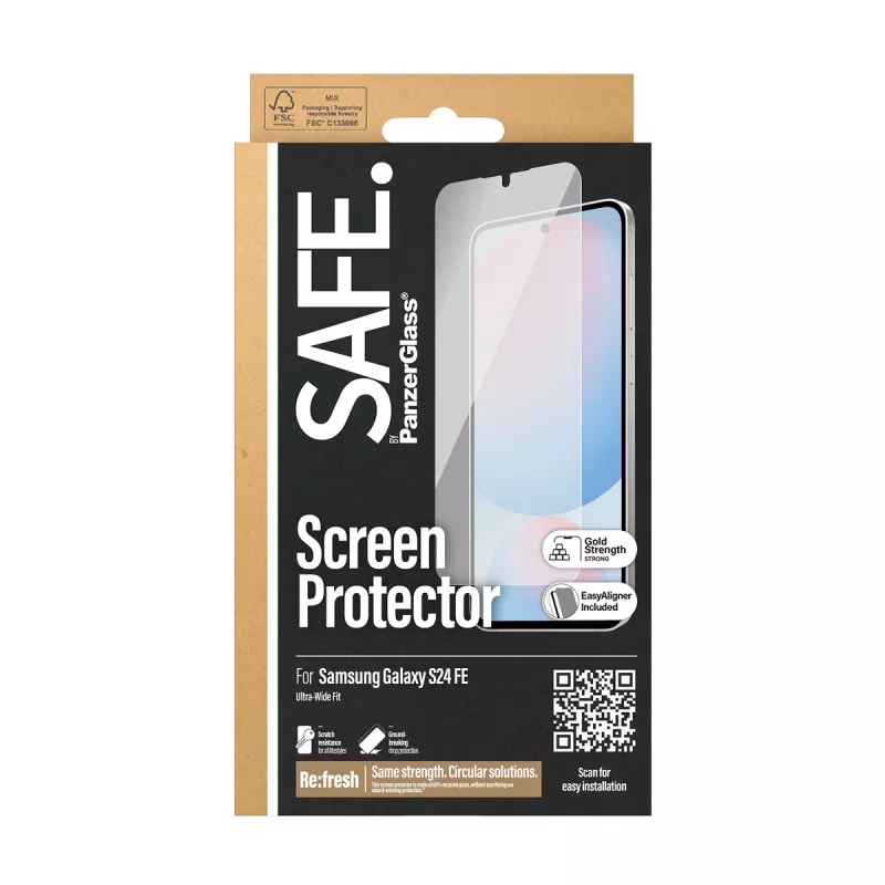 PanzerGlass SAFE. by ® protector de pantalla Samsung Galaxy S24 FE | Ultra-Wide Fit con EasyAligner