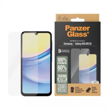 PanzerGlass ® protector de pantalla Samsung Galaxy A16 | A16 5G | Ultra-Wide Fit con EasyAligner