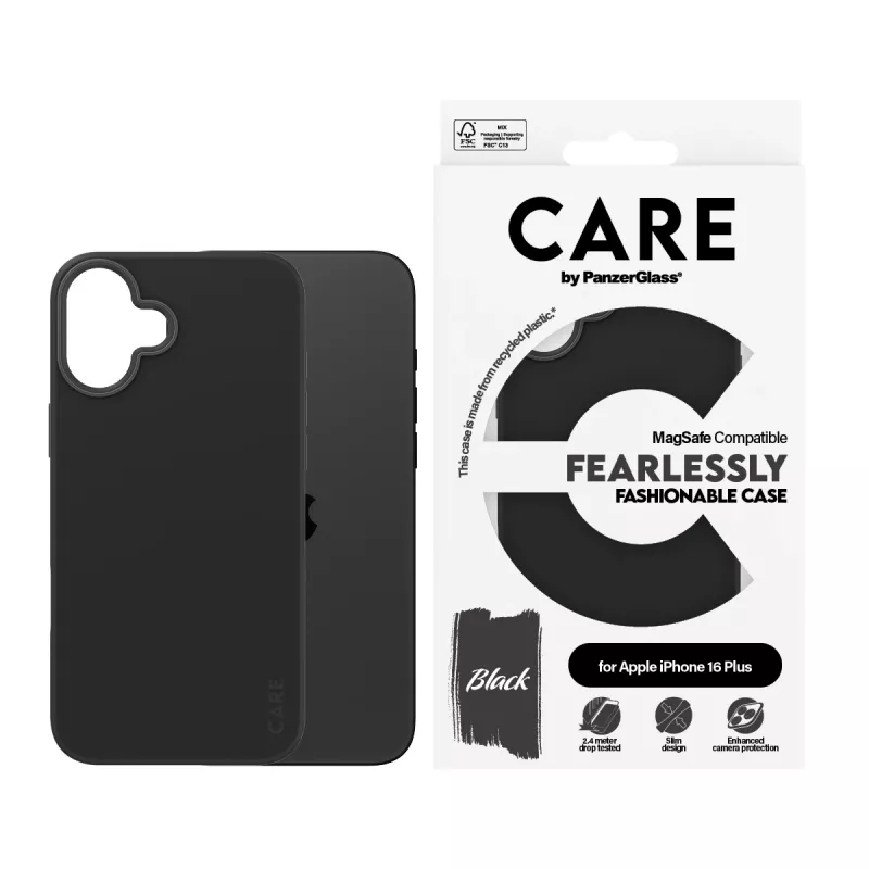 PanzerGlass CARE™ by ® Funda negra con MagSafe iPhone 16 Plus, funda, Apple, Apple - iPhone 16 Plus, negro