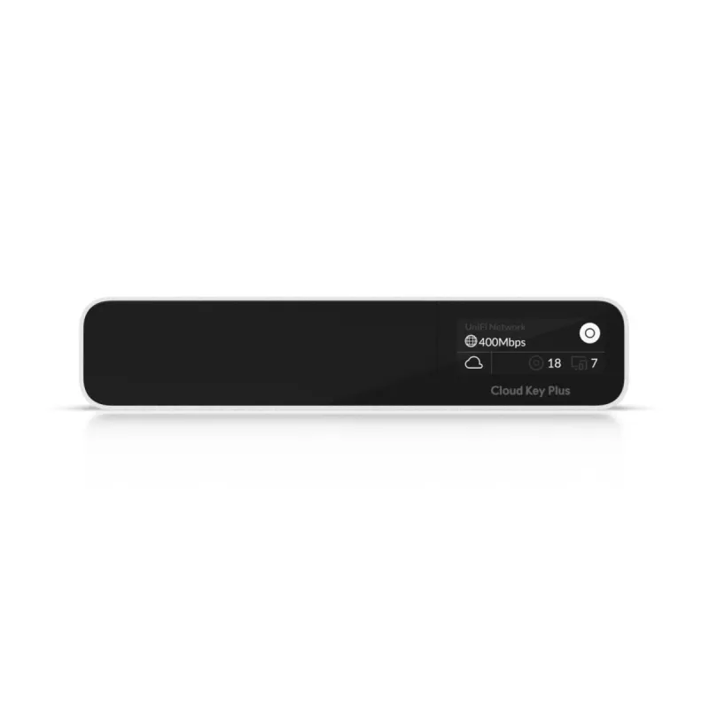 Gateway/controlador de red UBIQUITI CloudKey+ UCK-G2-SSD con SSD de 1 TB, 3 GB RAM, pantalla OLED, PoE, Gigabit Ethernet
