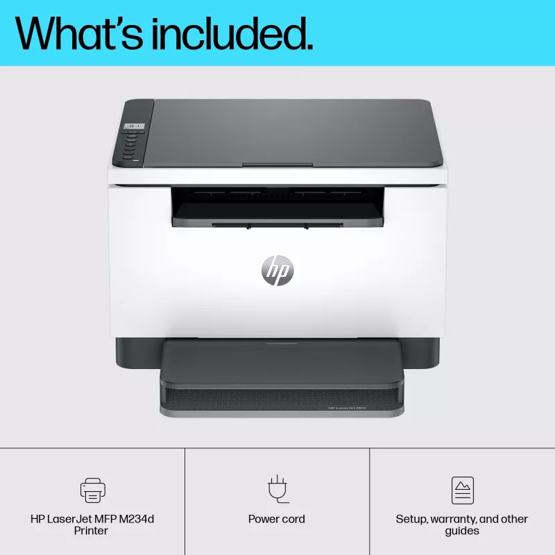 Impresora multifunción HP LaserJet MFP M234d — láser monocromo, 29 ppm, dúplex, Ethernet, A4