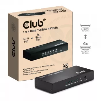CLUB3D divisor HDMI™ 1 a 4 4K120Hz