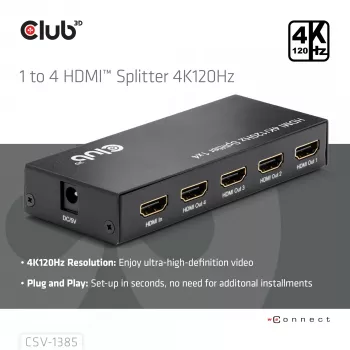 CLUB3D divisor HDMI™ 1 a 4 4K120Hz