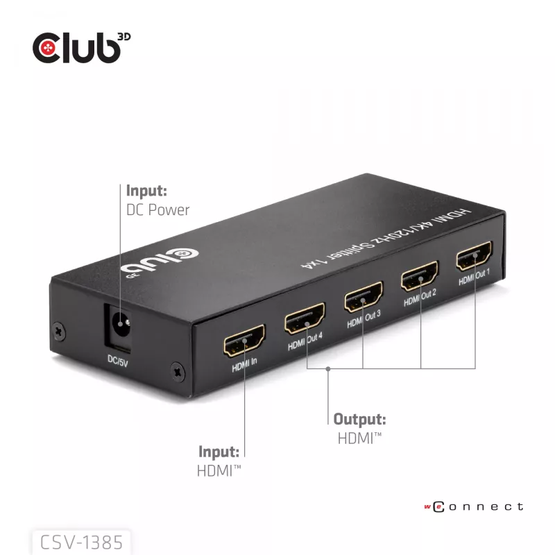 CLUB3D divisor HDMI™ 1 a 4 4K120Hz