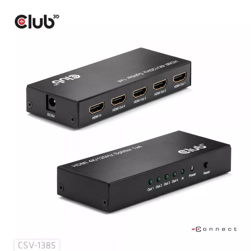 CLUB3D divisor HDMI™ 1 a 4 4K120Hz
