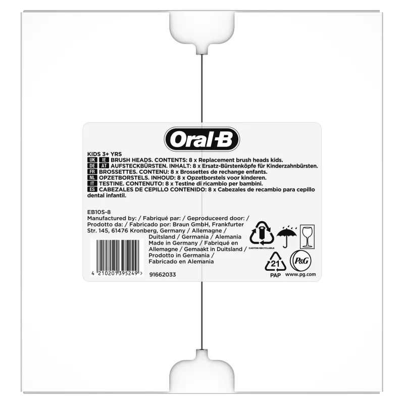 Oral-B Kids 81748450 cabezal de cepillo de dientes 8 uds. multicolor