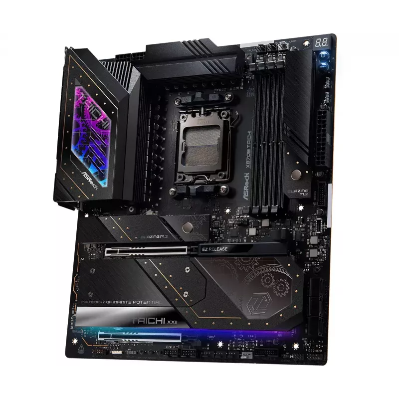 Placa base ASRock X870E Taichi — AMD X870E, Socket AM5, Extended ATX, DDR5, 4 DIMM, hasta 256GB, Wi-Fi 7, 5Gb LAN