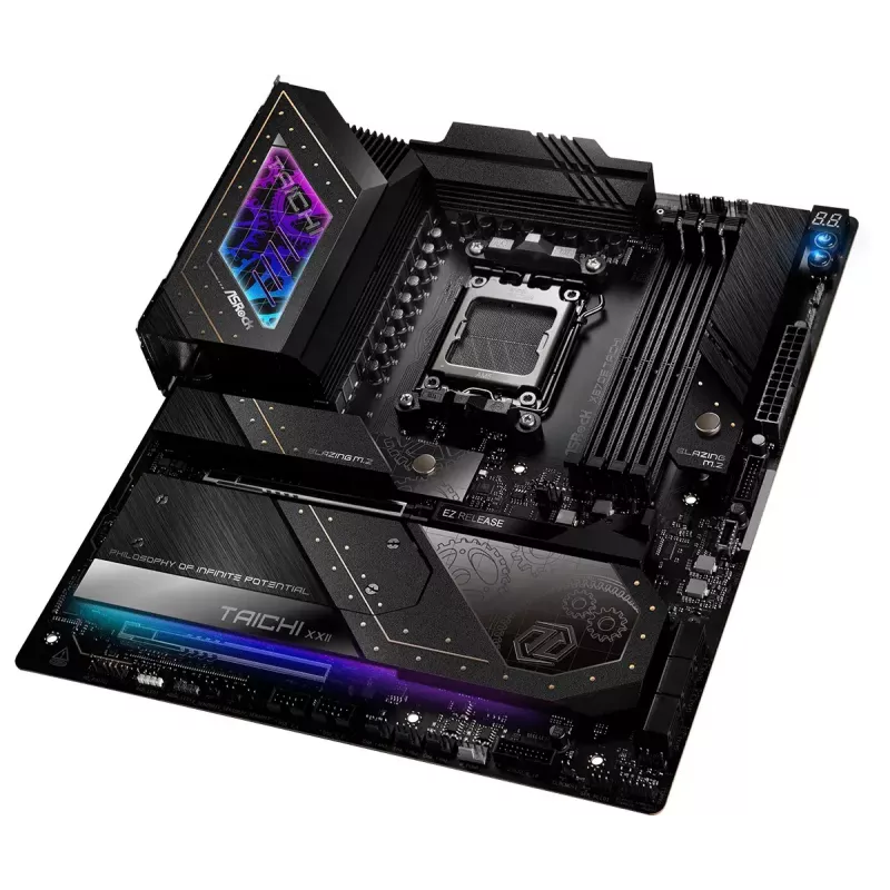 Placa base ASRock X870E Taichi — AMD X870E, Socket AM5, Extended ATX, DDR5, 4 DIMM, hasta 256GB, Wi-Fi 7, 5Gb LAN