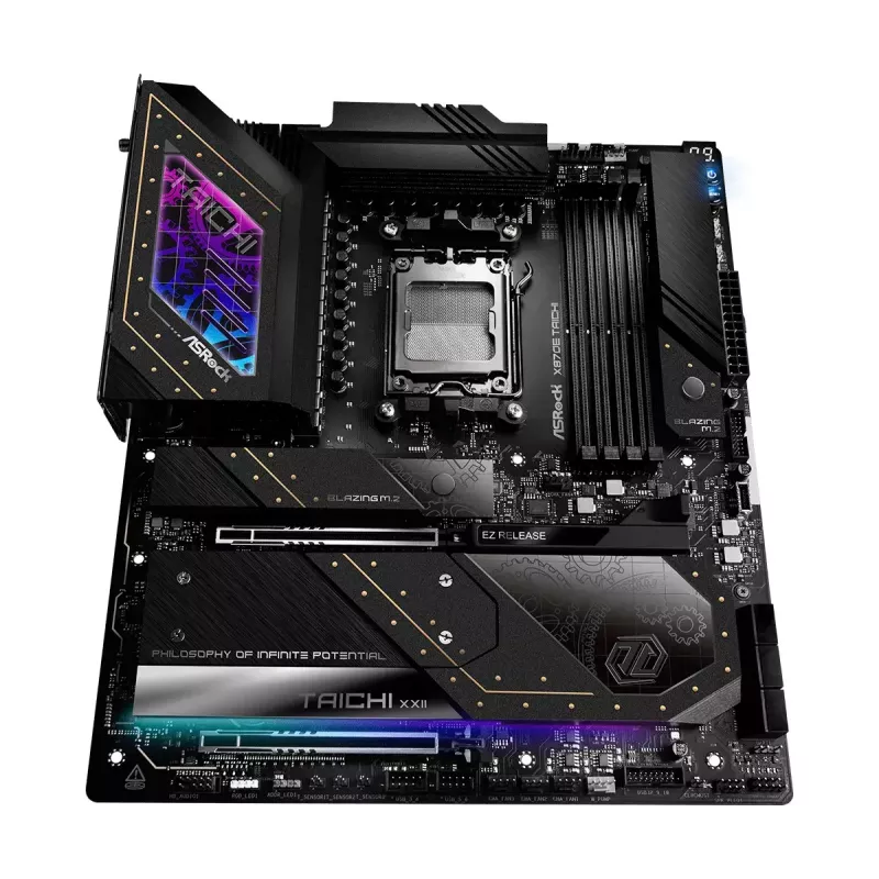 Placa base ASRock X870E Taichi — AMD X870E, Socket AM5, Extended ATX, DDR5, 4 DIMM, hasta 256GB, Wi-Fi 7, 5Gb LAN