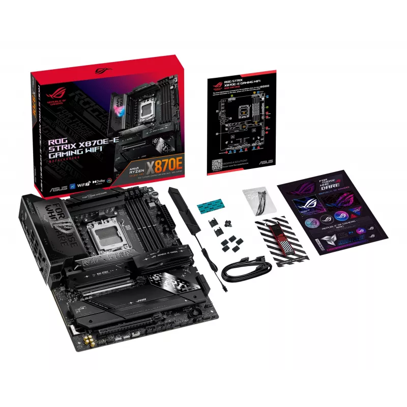 Placa base ASUS ROG STRIX X870E-E GAMING WIFI ATX, AMD X870E, Socket AM5, DDR5, 4 DIMM, Wi-Fi 7, Bluetooth 5.4, 5Gb LAN
