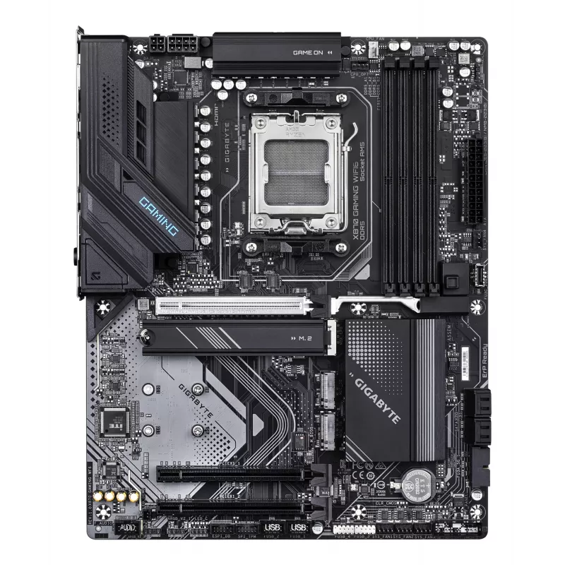 Placa base GIGABYTE X870 GAMING WIFI6 ATX, AMD X870, Socket AM5, DDR5, 4x DIMM, hasta 256 GB, Wi-Fi 6, 2.5Gb LAN