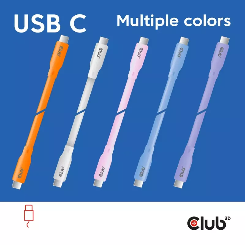 Cable USB-C CLUB3D CAC-3004 2m Lila