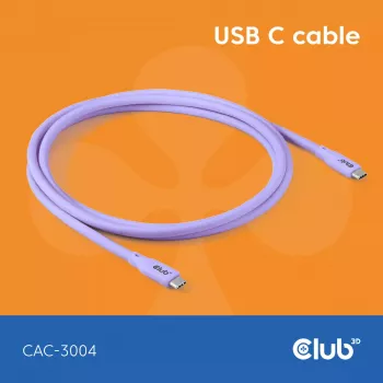 Cable USB-C CLUB3D CAC-3004 2m Lila