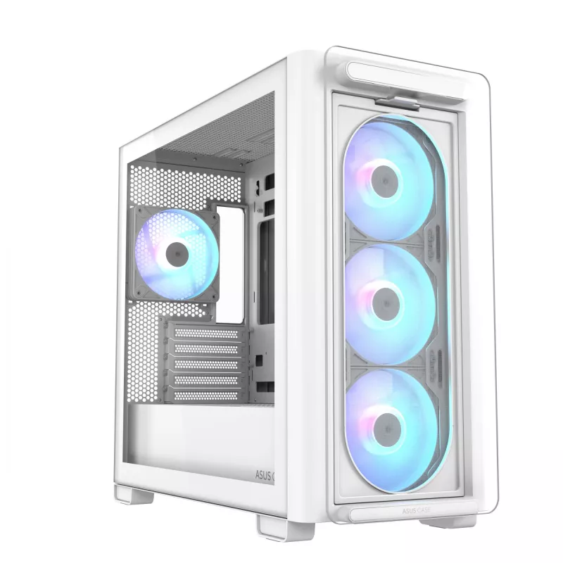 ASUS A23 PLUS TG ARGB WHITE, PC, Blanco, micro ATX, Mini-ITX, Multi, 16,5 cm, 38 cm