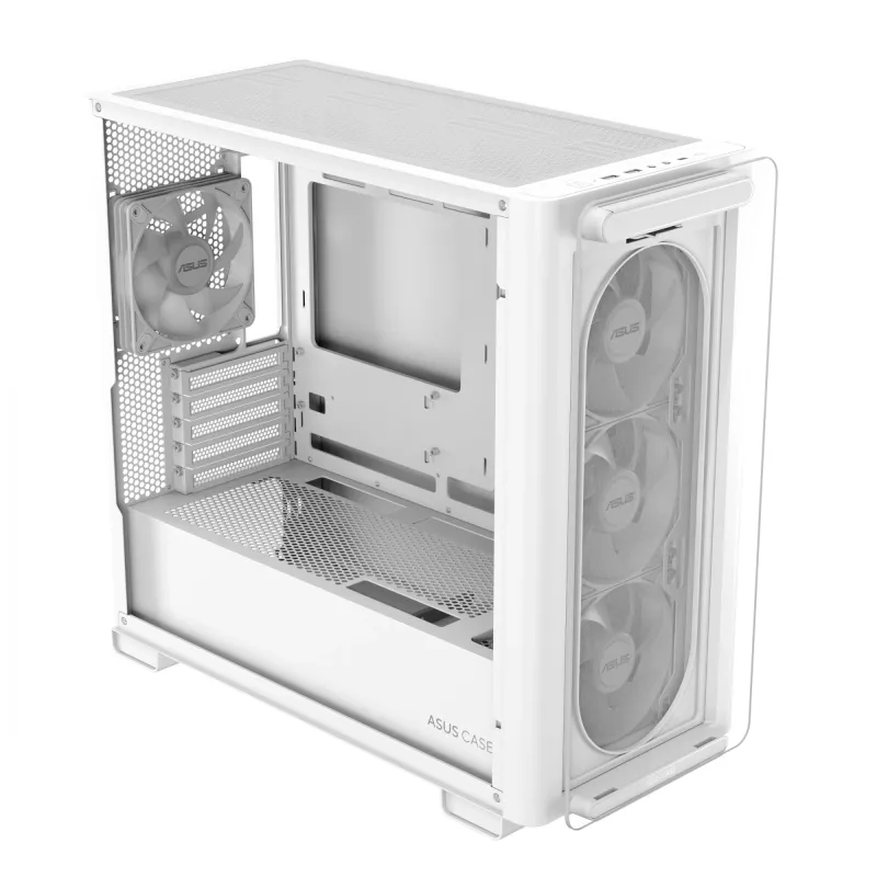 ASUS A23 PLUS TG ARGB WHITE, PC, Blanco, micro ATX, Mini-ITX, Multi, 16,5 cm, 38 cm