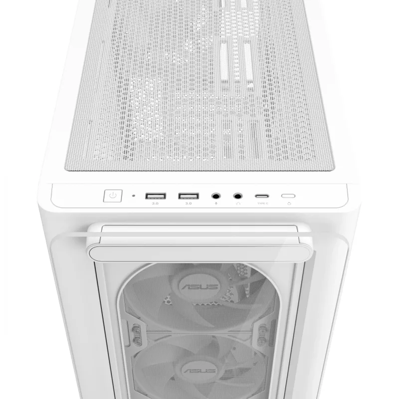 ASUS A23 PLUS TG ARGB WHITE, PC, Blanco, micro ATX, Mini-ITX, Multi, 16,5 cm, 38 cm