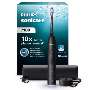 Cepillo de dientes sónico Philips Series 7100 HX7421/01 — sónico, 62.000 mov/min, 3 velocidades, 4 modos, Bluetooth, Li-Ion, estuche de viaje