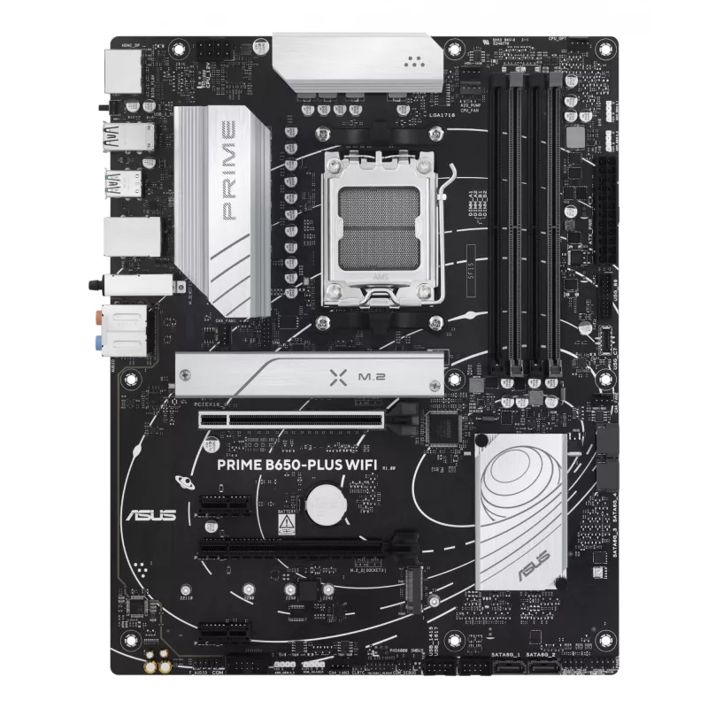 Placa base ASUS PRIME B650-PLUS WIFI ATX — AMD B650, zócalo AM5, DDR5, 4 DIMM, 192 GB, Wi-Fi 6E, LAN 2,5 Gb