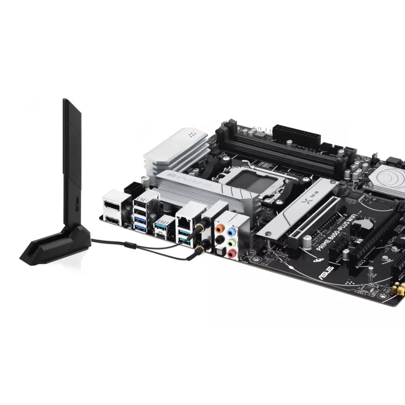Placa base ASUS PRIME B650-PLUS WIFI ATX — AMD B650, zócalo AM5, DDR5, 4 DIMM, 192 GB, Wi-Fi 6E, LAN 2,5 Gb