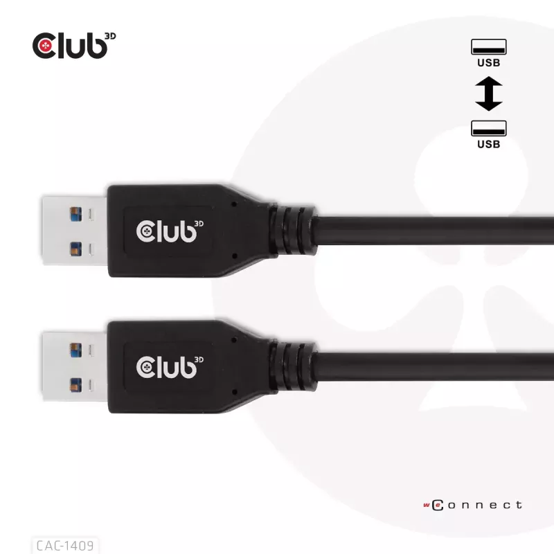 Cable CLUB3D USB Type-A Gen2(10G), 3A M/M 0.5m / 1.64 ft