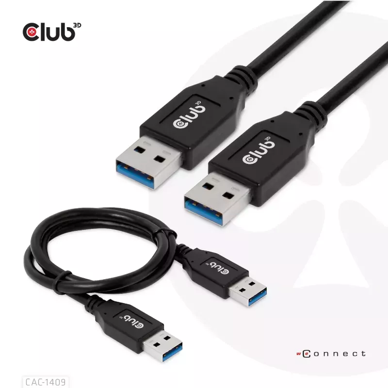 Cable CLUB3D USB Type-A Gen2(10G), 3A M/M 0.5m / 1.64 ft