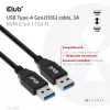 Cable CLUB3D USB Type-A Gen2(10G), 3A M/M 0.5m / 1.64 ft