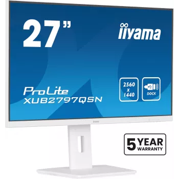 Monitor iiyama G-MASTER XUB2797QSN-W2 68,6 cm (27 pulgadas) 2560 x 1440 píxeles Quad HD LED blanco