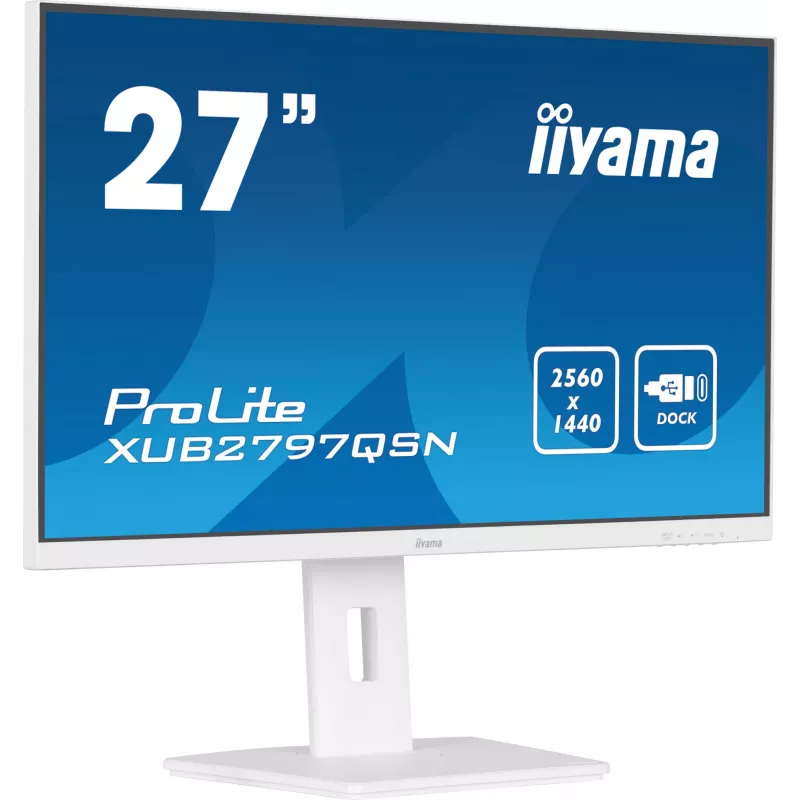 iiyama ProLite XUB2797QSN-W2 monitor QHD IPS de 27 pulgadas, base USB-C, blanco